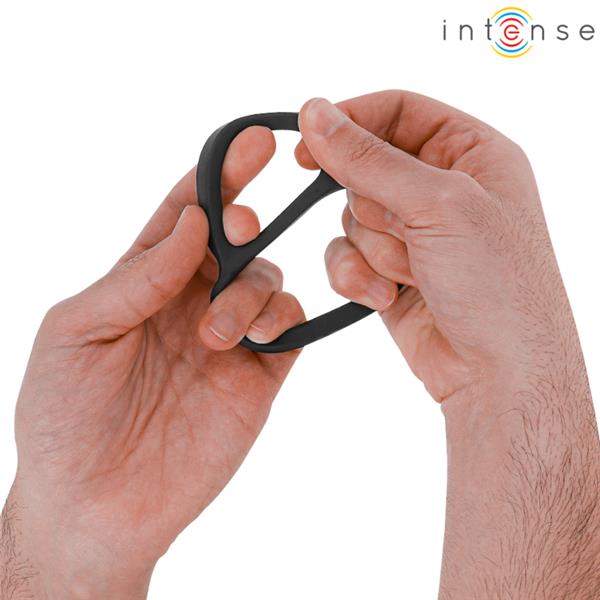 BOBBY DOUBLE SILICONE PENIS RING BLACK