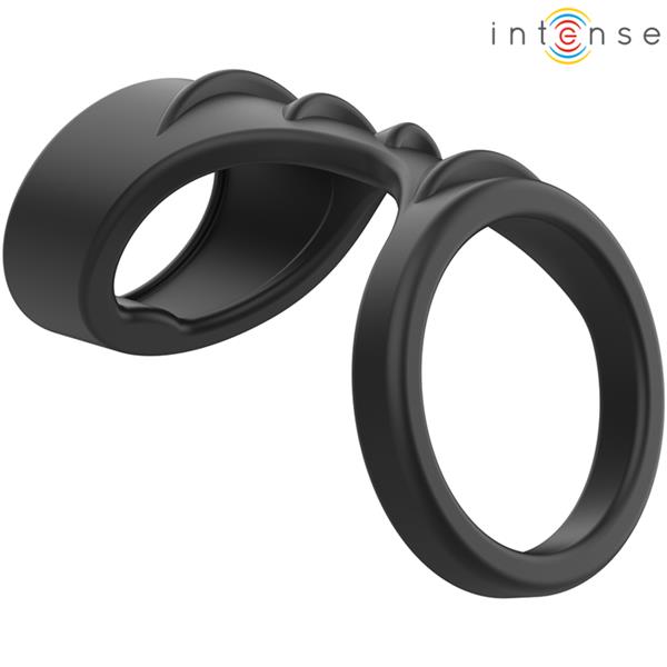 THEO DOUBLE SILICONE PENIS RING BLACK MODEL 3