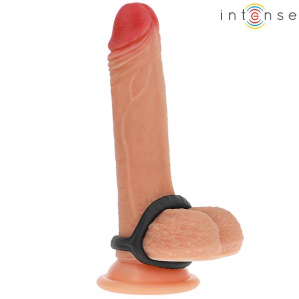 CARSON DOUBLE SILICONE PENIS RING BLACK MODEL 4