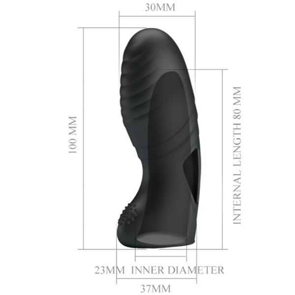 ALAN SILICONE FINGER VIBRATOR BLACK