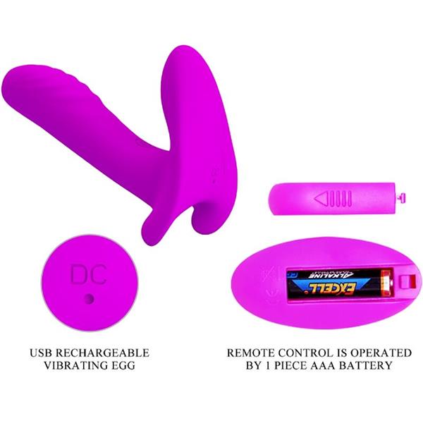 MASSAGER & VIBRATOR 12 VIBRATIONS REMOTE CONTROL PURPLE