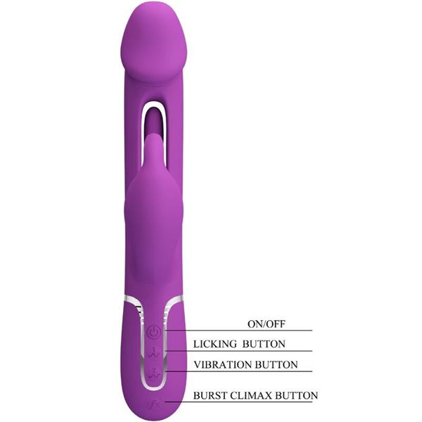 KAMPAS 3 U 1 MULTIFUNKCIONALNI RABBIT VIBRATOR PURPURNI