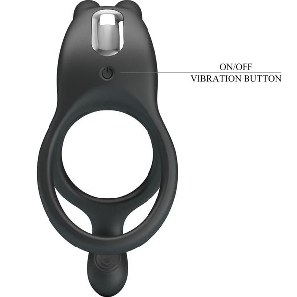 SETH DOUBLE VIBRATING RING RABBIT 7 VIBRATIONS BLACK