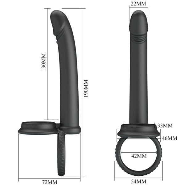 DILLION DOUBLE PENETRATION DOUBLE COCK RING BLACK