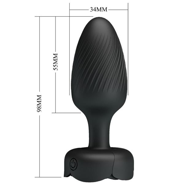 OSBORN ANAL PLUG WITH  LED LIGHT BLACK 9.8 CM
