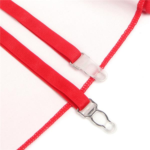 957728 LACE ZIPPER LEATHER DRESS RED S/M