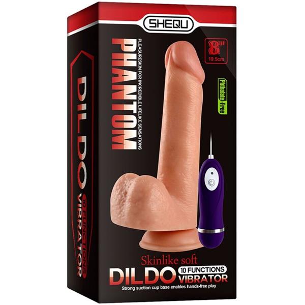 PHANTOM VIBRATOR DILDO S DALJINSKIM UPRAVLJANJEM 20 CM
