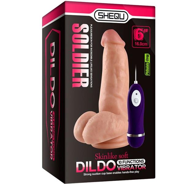 VOJNIK VIBRATOR DILDO S DALJINSKIM UPRAVLJANJEM 16 CM