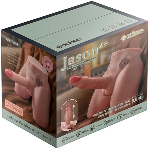 JASON REALISTIC DILDO MASTURBATOR WITH THRUSTING AND VIBRATION 17 CM
