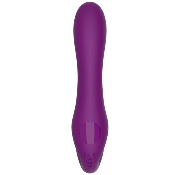 2 V 1 BREZPASOVNI STRAP-ON VIBRATOR Z DALJINSKIM UPRAVLJALNIKOM V PURPURNI BARVI