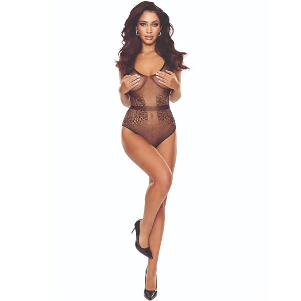 BS115 BLACK GRID BODYSTOCKING