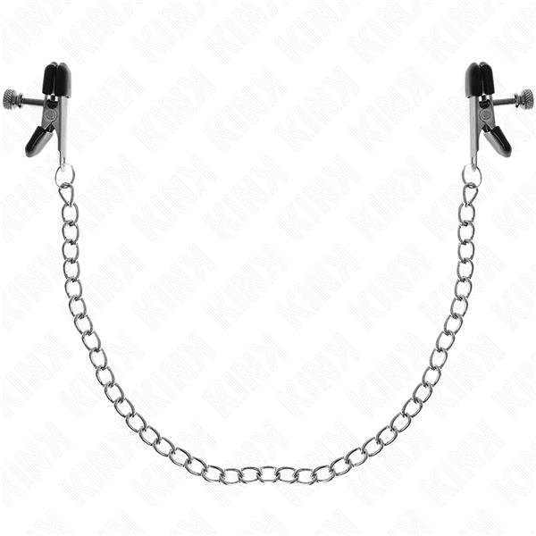 FLAT CHAIN NIPPLE CLAMPS SILVER 34 CM
