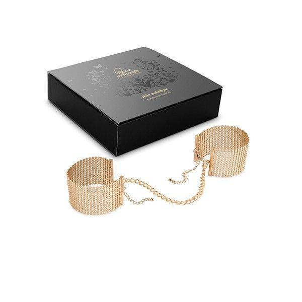 DÉSIR MÉTALLIQUE GOLDEN METAL MESH HANDCUFFS