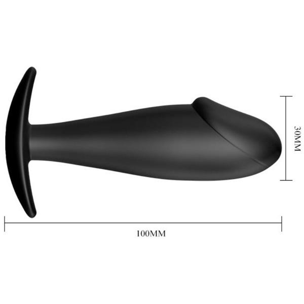 ANAL PLUG SILICONE PENIS FORM BLACK