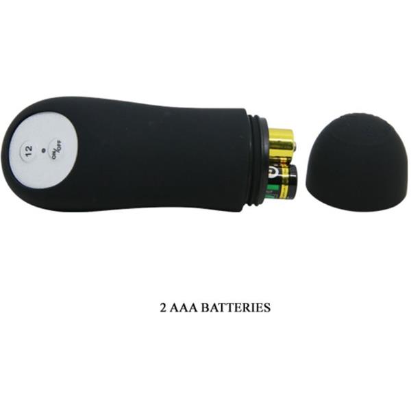 SILIKONSKI ANALNI PLUG V OBLIKI PENISA IN 12 VIBRACIJSKIH NAČINOV ČRNA