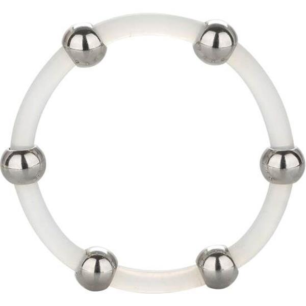 STEEL BEADED SILICONE RING XL