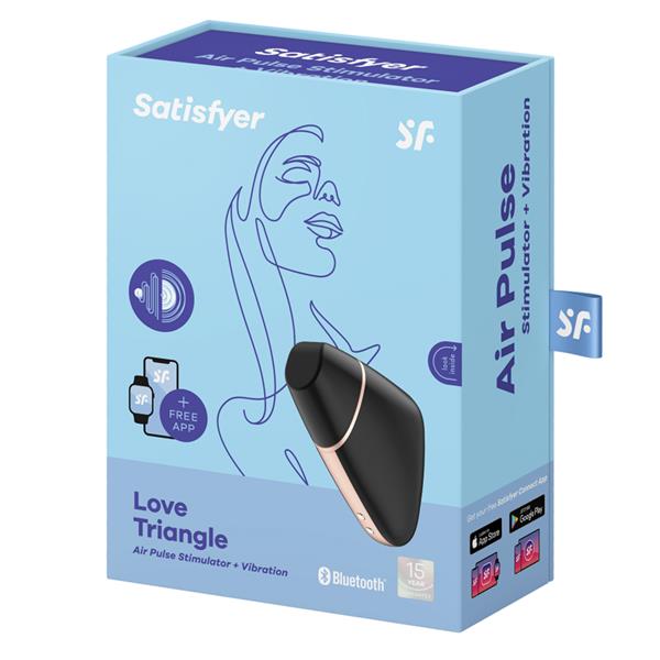 LOVE TRIANGLE AIR PULSE STIMULATOR & VIBRATOR BLACK