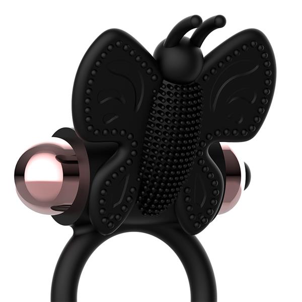 COCK RING BUTTERFLY WITH VIBRATOR BLACK/ GOLD