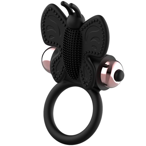 COCK RING BUTTERFLY WITH VIBRATOR BLACK/ GOLD