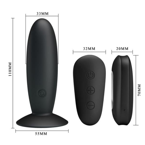 ANAL PLUG WITH VIBRATION BLACK REMOTE CONTROL