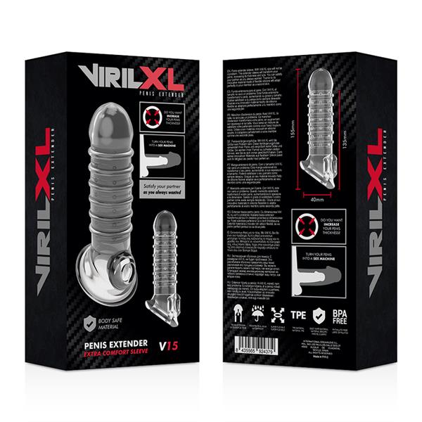 PENIS EXTENSION AND SHEATH V15 TRANSPARENT