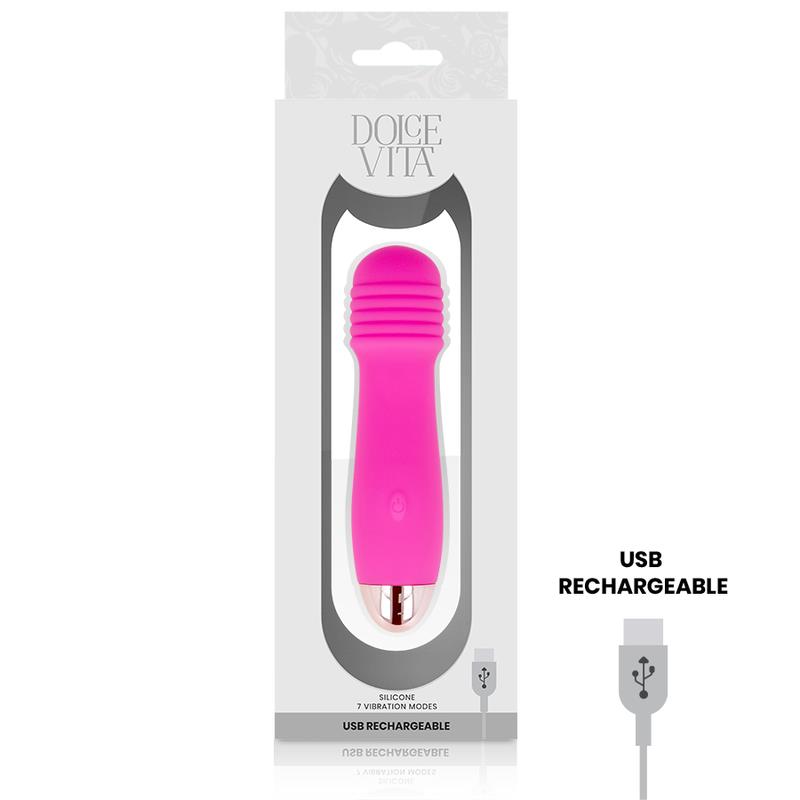 RECHARGEABLE VIBRATOR THREE PINK 7 SPEEDS