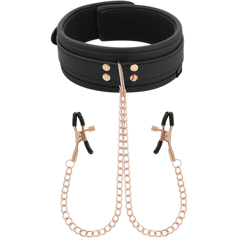 FANTASY NIPPLE CLAMP NECKLACE WITH NEOPRENE LINING