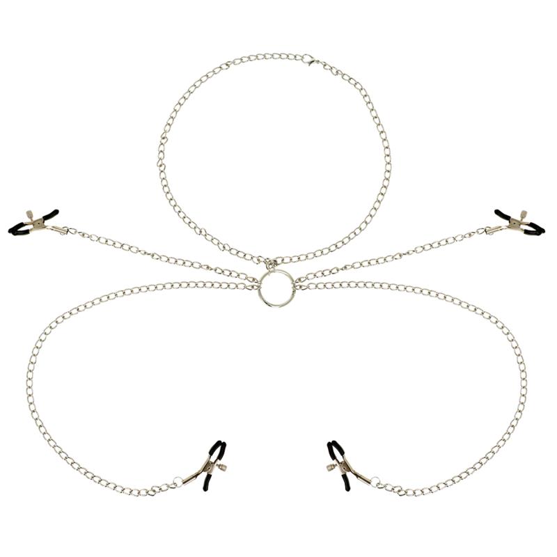 OHMAMA FETISH 4 NIPPLE CLAMPS WITH CHAIN NECKLACE
