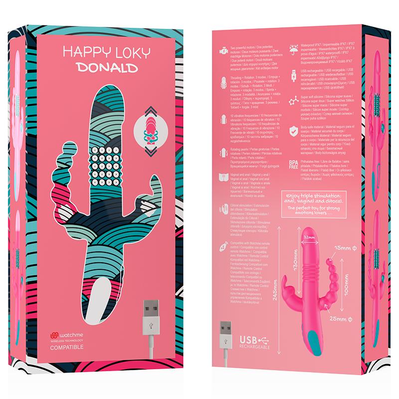 DONALD TRIPLE STIMULATION: ANAL, G-SPOT & CLITORAL WATCHME WIRELESS TECHNOLOGY COMPATIBLE