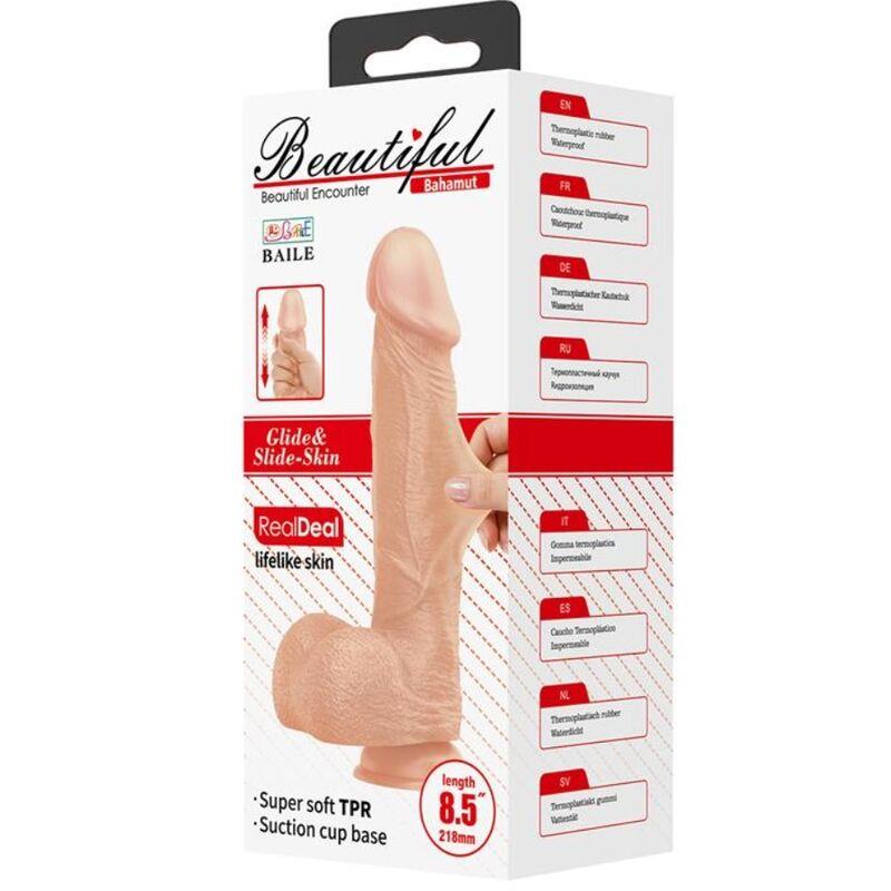 BEAUTIFUL ENCOUNTER BAHAMUT FLEXIBLE REALISTIC DILDO 21.8 CM NATURAL