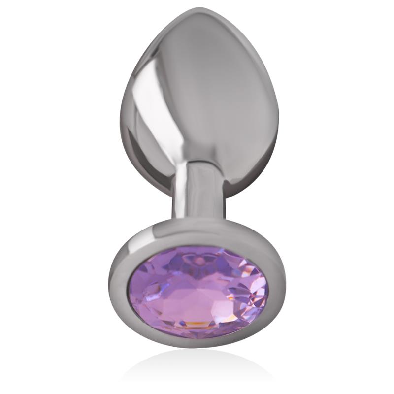 ALUMINUM METAL ANAL PLUG WITH VIOLET CRYSTAL SIZE M