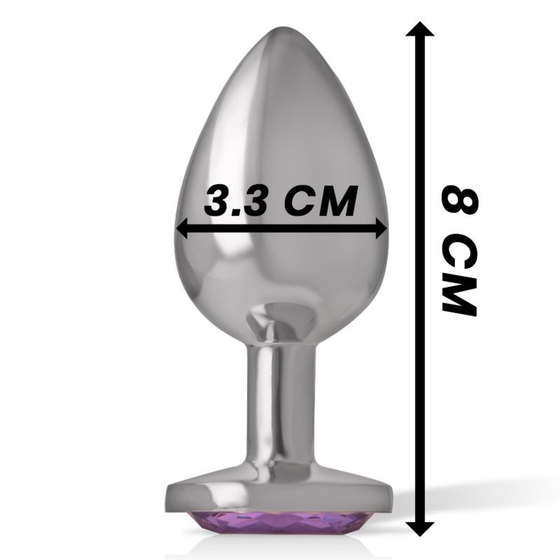ALUMINUM METAL ANAL PLUG WITH VIOLET CRYSTAL SIZE M