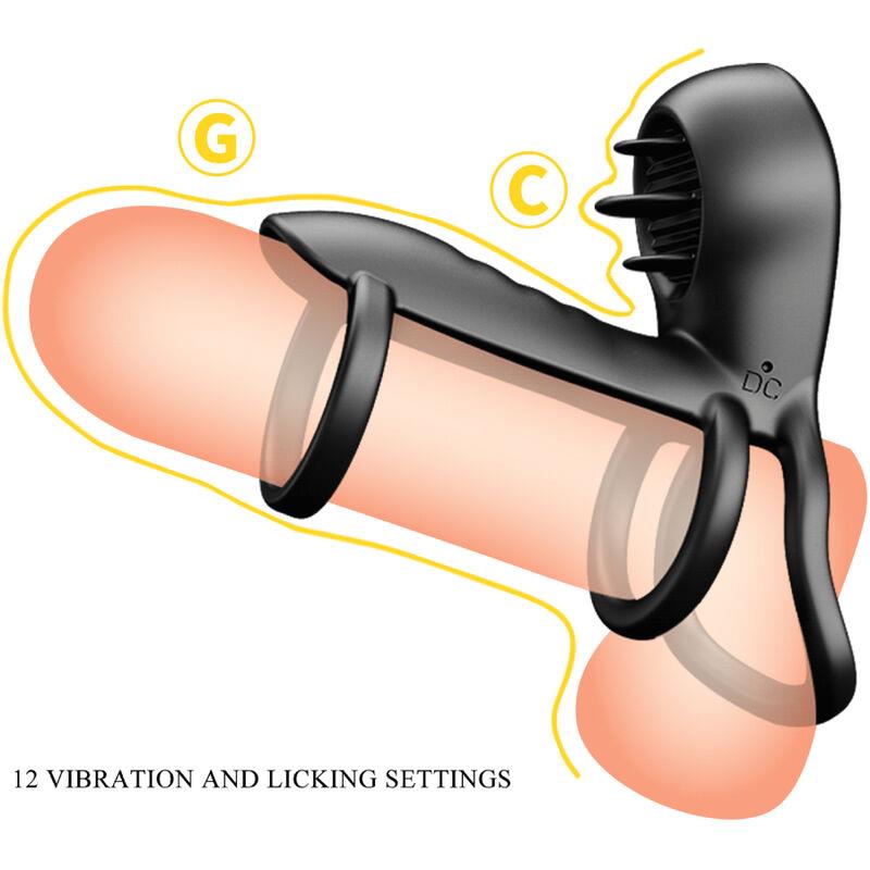 JAMMY PENIS SHEATH 12 VIBRATIONS WITH RECHARGEABLE SILICONE TONGUE