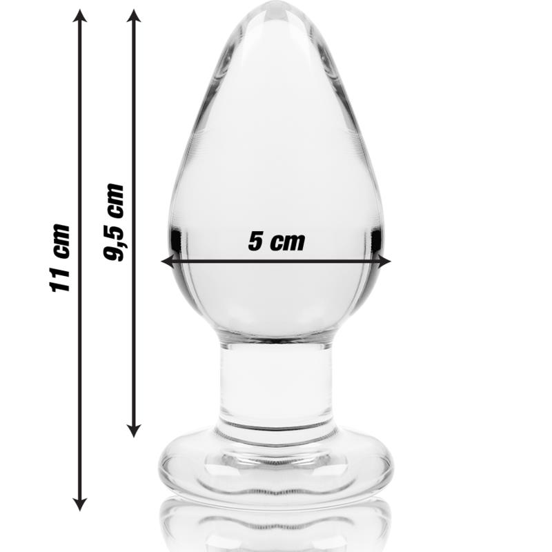 MODEL 3 ANAL PLUG BOROSILICATE GLASS TRANSPARENT 11 CM -O- 5 CM