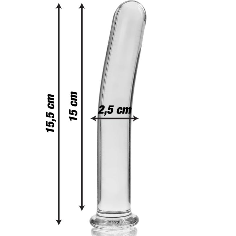 MODEL 9 DILDO BOROSILIKATNO STEKLO JASNO 15.5 CM -O- 2.5 CM