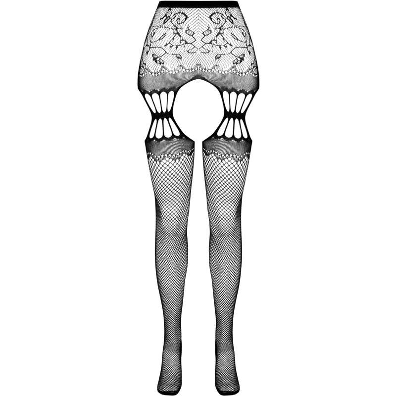 S027 BLACK TIGHTS WITH GARTER ONE SIZE