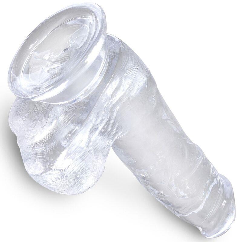 CLEAR REALISTIC PENIS WITH BALLS 13.5 CM TRANSPARENT