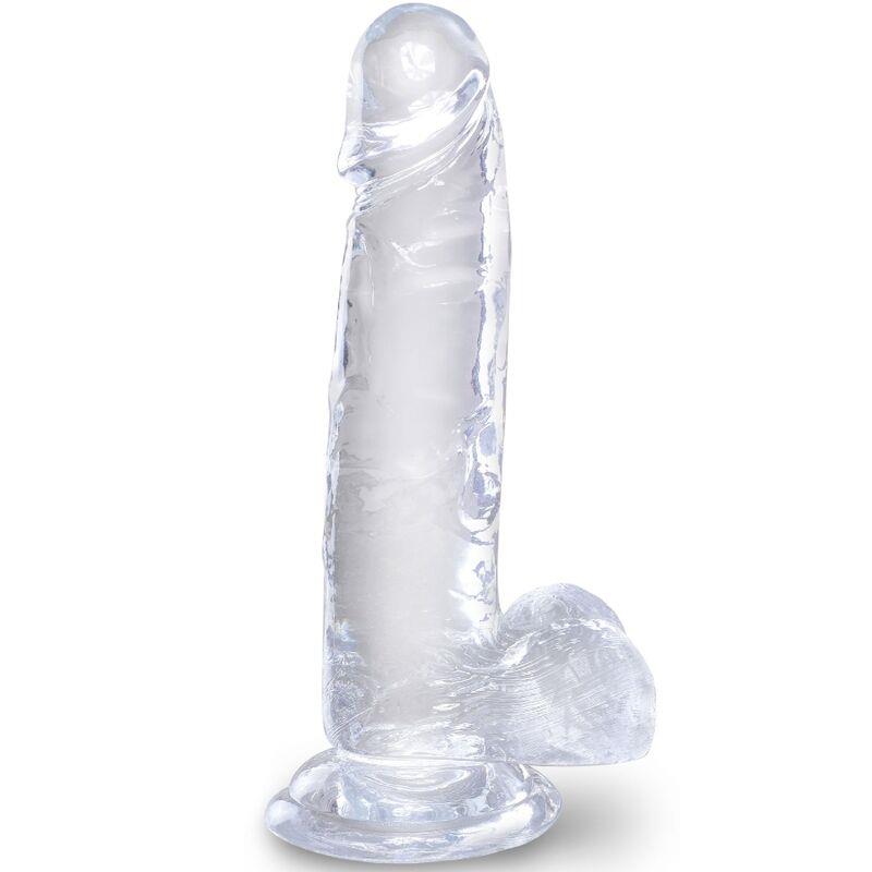 CLEAR REALISTIC PENIS WITH BALLS 15.2 CM TRANSPARENT