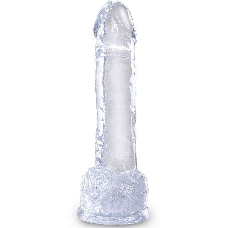 CLEAR REALISTIC PENIS WITH BALLS 15.2 CM TRANSPARENT