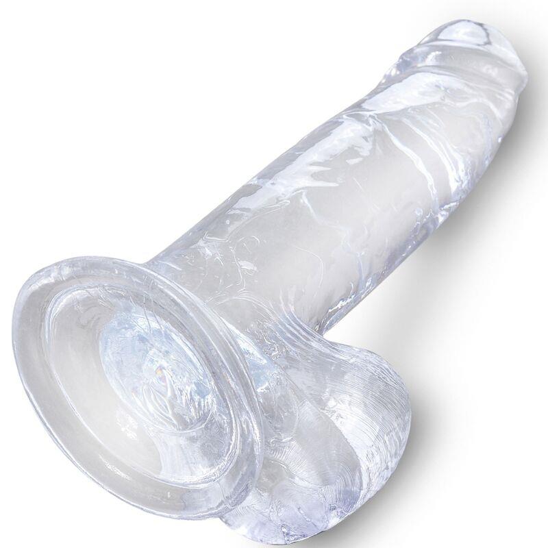 CLEAR REALISTIC PENIS WITH BALLS 15.2 CM TRANSPARENT