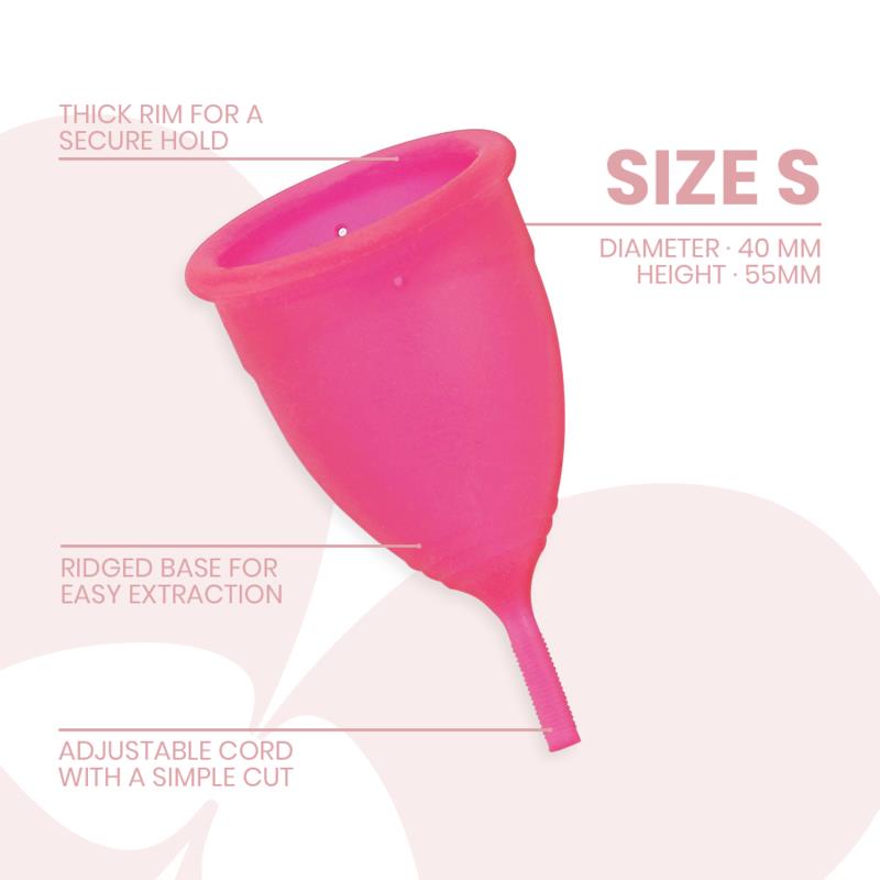 MENSTRUAL CUP MEDICAL GRADE SILICONE - SIZE S