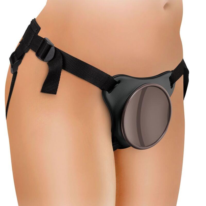 ELITE DELUXE PRILAGODLJIVI HARNESS KIT OBROČ Z MODRIMI IN DILDOM 20.3 CM