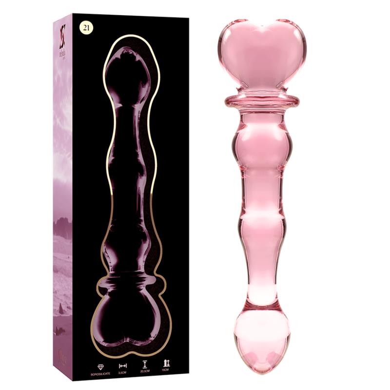 MODEL 21 DILDO BOROSILICATE GLASS CLEAR 20.5 CM -O- 3.5 CM