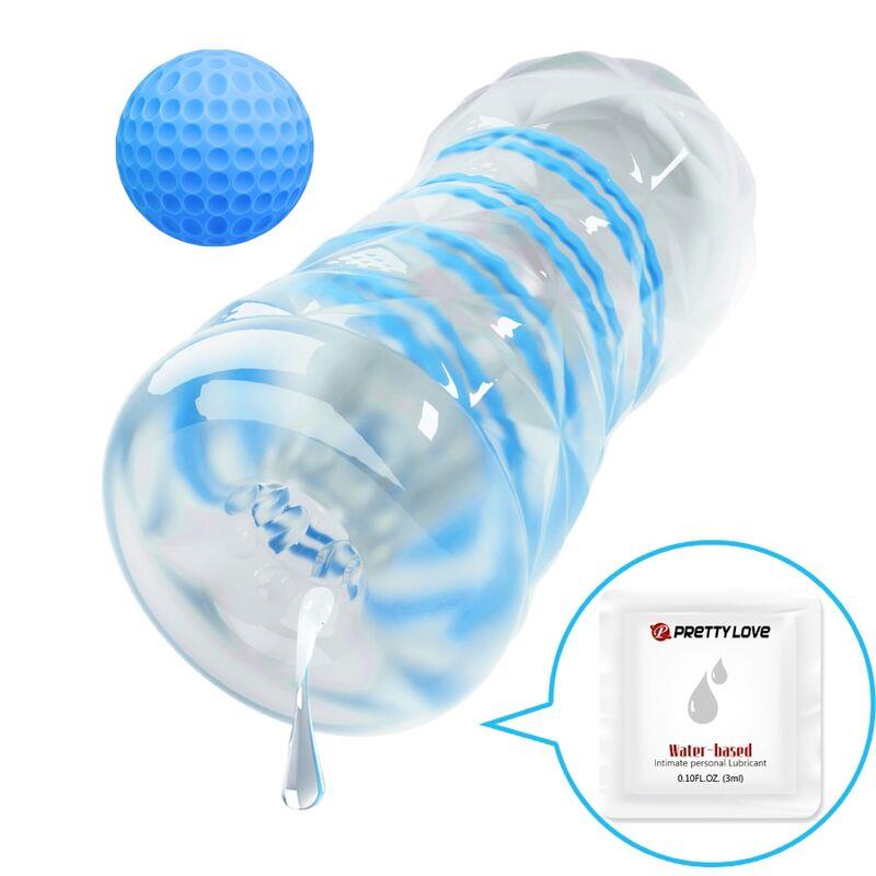 SMALL MASTURBATOR WITH BLUE SPIRALS