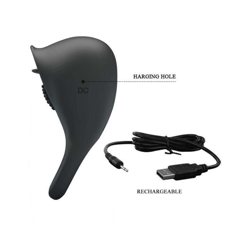 VIBRATING PENIS RING WITH BLACK TONGUE