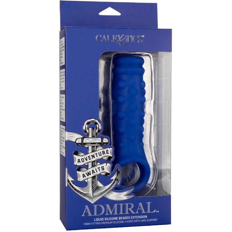 ADMIRAL BEADED PENIS COVER LIQUID SILICONE BLUE