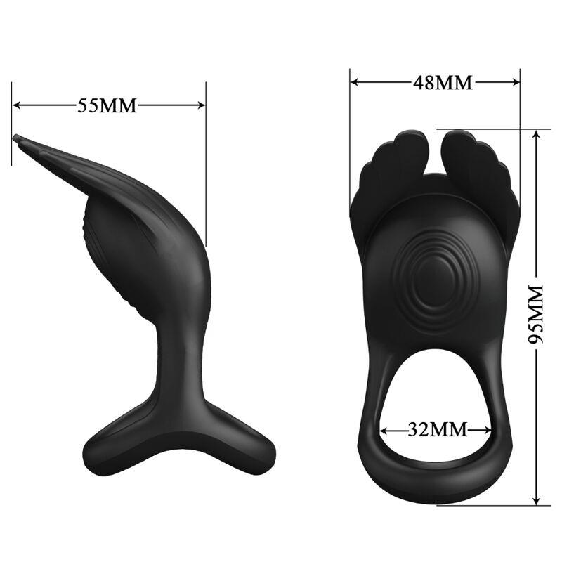SILAS VIBRANT PENIS RING 7 VIBRATIONS BLACK SILICONE