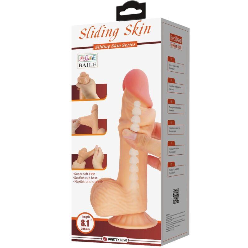 SERIJA SLIDING SKIN REALISTIČNI DILDO S CUPOM ZA USISAVANJE 20.6 CM
