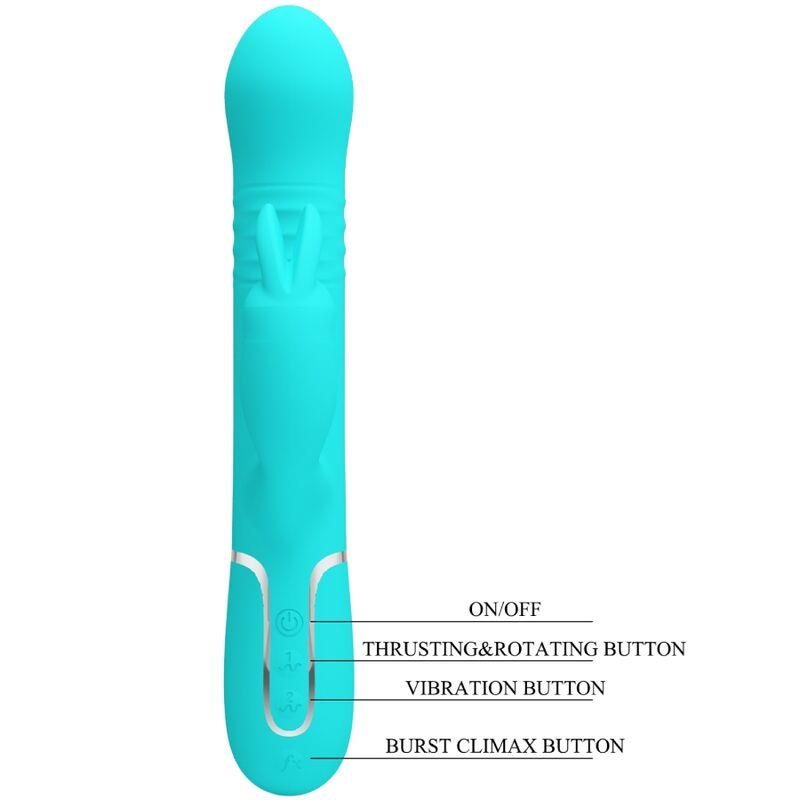 COALE RABBIT VIBRATOR PEARLS AQUA GREEN