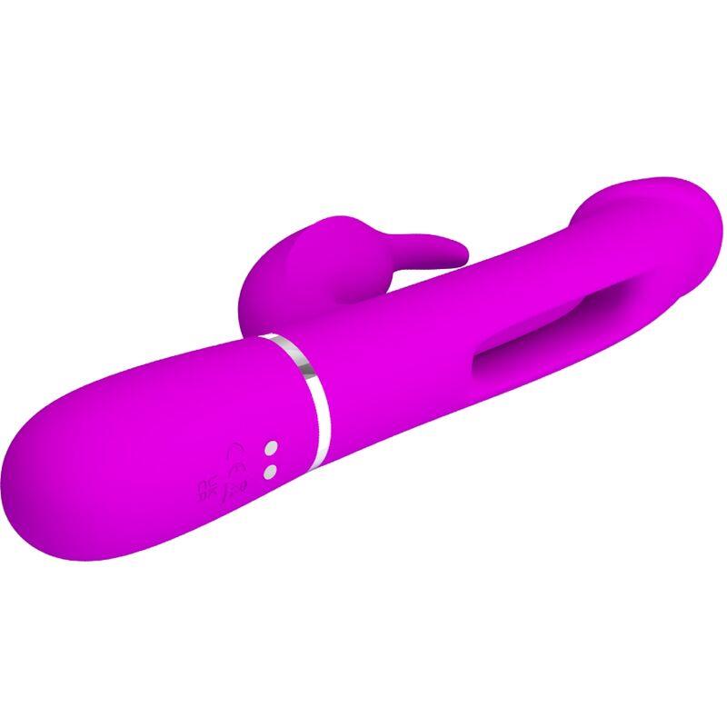 KAMPAS RABBIT 3 IN 1 MULTIFUNCTION VIBRATOR WITH TONGUE FUCHSIA